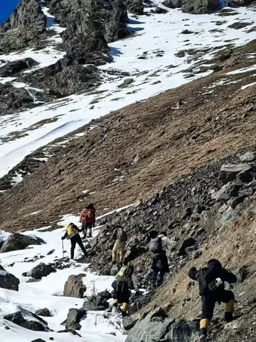 A winter mountain ascent